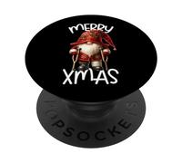 Funny Christmas GNOME Dad Graphic with Broken Leg Merry Xmas PopSockets PopGrip Adhesivo