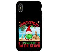 Funny Christmas GNOME For Xmas Vacation On The Beach Carcasa para iPhone X/XS