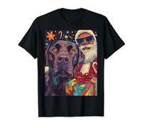 Funny Christmas Great Dane Selfie with Santa Xmas Camiseta