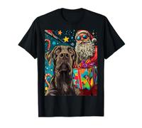 Funny Christmas Great Dane Selfie with Santa Xmas Camiseta