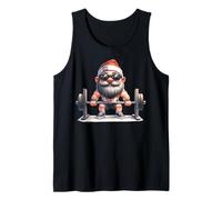 Funny Christmas In July Santa Keeps Fit With Weightlifting Camiseta sin Mangas