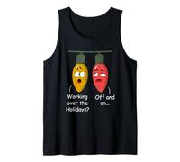 Funny Christmas Lights Joke Light Bulb Working Off On Pun Camiseta sin Mangas