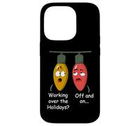 Funny Christmas Lights Joke Light Bulb Working Off On Pun Carcasa para iPhone 14 Pro