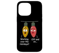 Funny Christmas Lights Joke Light Bulb Working Off On Pun Carcasa para iPhone 14 Pro MAX