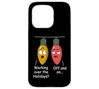 Funny Christmas Lights Joke Light Bulb Working Off On Pun Carcasa para iPhone 15 Pro