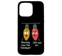 Funny Christmas Lights Joke Light Bulb Working Off On Pun Carcasa para iPhone 15 Pro MAX