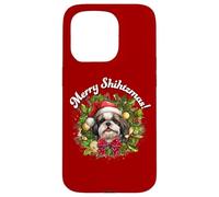 Funny Christmas Merry Shihtzmas Santa Wreath Shih Tzu Lover Carcasa para iPhone 15 Pro