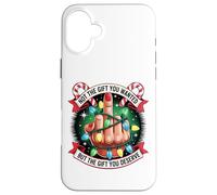 Funny Christmas Middle Finger Graphic Carcasa para iPhone 16 Plus
