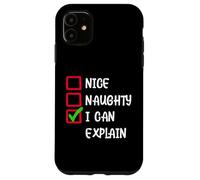 Funny Christmas Santa Clause Checklist Quotes Graphic Carcasa para iPhone 11