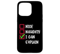 Funny Christmas Santa Clause Checklist Quotes Graphic Carcasa para iPhone 15 Pro MAX