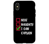 Funny Christmas Santa Clause Checklist Quotes Graphic Carcasa para iPhone X/XS
