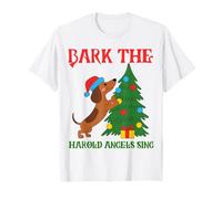 Funny Christmas Sarcástico Perro ladran los ángeles Harold cantan Camiseta