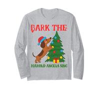 Funny Christmas Sarcástico Perro ladran los ángeles Harold cantan Manga Larga