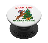 Funny Christmas Sarcástico Perro ladran los ángeles Harold cantan PopSockets PopGrip Adhesivo