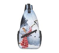 Funny Christmas Snowman Winter Snowman Sling Bag, Mochila de Hombro Paquete de Pecho Causal Crossbody Daypack para Mujeres Hombres Senderismo Viajes