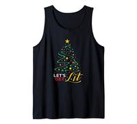 Funny Christmas T Shirt Lets Get Lit Holiday Cheer Camiseta sin Mangas