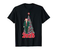 Funny Christmas Trump Santa 2025 Meme Árbol de Navidad Patriótico Camiseta