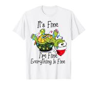 Funny Christmas Turtle It's Fine I'm Fine Everything is Fine Camiseta