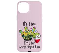 Funny Christmas Turtle It's Fine I'm Fine Everything is Fine Carcasa para iPhone 15 Plus