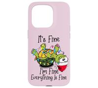Funny Christmas Turtle It's Fine I'm Fine Everything is Fine Carcasa para iPhone 15 Pro