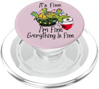 Funny Christmas Turtle It's Fine I'm Fine Everything is Fine PopSockets PopGrip para MagSafe