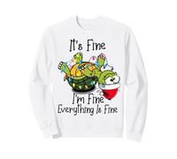 Funny Christmas Turtle It's Fine I'm Fine Everything is Fine Sudadera