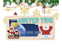 Funny Christmas Wallet for Kids, Wooden Money Holder for Cash, Christmas Money Holders, 7 X 3,5 Pulgadas for Son, Daughter, Fun Holiday Accessory, A6., Se référer au descriptif, Consulte la