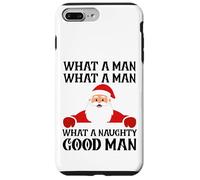 Funny Christmas What A Naughty Good Man Santa Hombres Mujeres Carcasa para iPhone 7 Plus/8 Plus