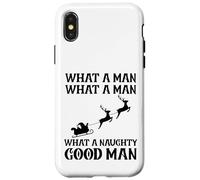 Funny Christmas What A Naughty Good Man Santa Hombres Mujeres Carcasa para iPhone X/XS