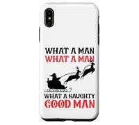 Funny Christmas What A Naughty Good Man Santa Hombres Mujeres Carcasa para iPhone XS MAX