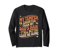 Funny Cita My Temper Shorter Funny Dad Cabello Humor Dicho Manga Larga