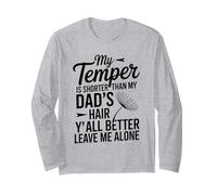 Funny Cita My Temper Shorter Funny Dad Cabello Humor Dicho Manga Larga