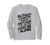 Funny Cita My Temper Shorter Funny Dad Cabello Humor Dicho Manga Larga