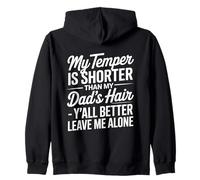 Funny Cita My Temper Shorter Funny Dad Cabello Humor Dicho Sudadera con Capucha