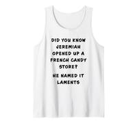 Funny Clean Bible Character Humor - Jeremiah Opened Store Camiseta sin Mangas