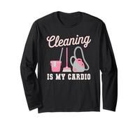 Funny CLEANING ES MI EQUIPO DE LIMPIEZA DE TERAPIA CARDIOVASCULAR LIMPIO Manga Larga