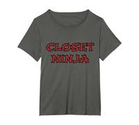 Funny Closet Ninja Organizador Profesional Space Master Camiseta, Mujer Tallas Grandes, Asfalto, 1XL Grande
