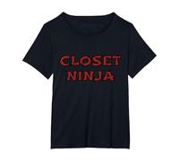 Funny Closet Ninja Organizador Profesional Space Master Camiseta, Mujer Tallas Grandes, Negro, 1XL Grande