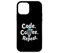 Funny Code Coffee Repeat Programmer Skeleton Hand Design Carcasa para iPhone 12 Mini