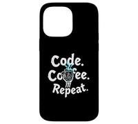 Funny Code Coffee Repeat Programmer Skeleton Hand Design Carcasa para iPhone 14 Pro MAX