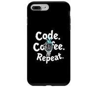 Funny Code Coffee Repeat Programmer Skeleton Hand Design Carcasa para iPhone 7 Plus/8 Plus