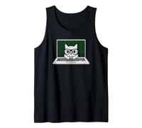 Funny Coding Cat Computer Tech Ingeniero desarrollador de Software Camiseta sin Mangas