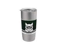 Funny Coding Cat Computer Tech Ingeniero desarrollador de software Vaso térmico de acero inoxidable de doble pared
