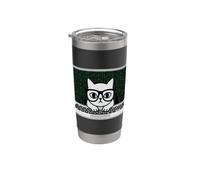 Funny Coding Cat Computer Tech Ingeniero desarrollador de software Vaso térmico de acero inoxidable de doble pared