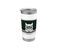 Funny Coding Cat Computer Tech Ingeniero desarrollador de software Vaso térmico de acero inoxidable de doble pared