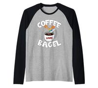 Funny Coffee and Bagel Quote For High Dive Men & Coffee Dad Camiseta Manga Raglan