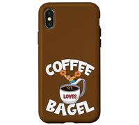 Funny Coffee and Bagel Quote For High Dive Men & Coffee Dad Carcasa para iPhone X/XS