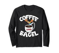 Funny Coffee and Bagel Quote For High Dive Men & Coffee Dad Manga Larga