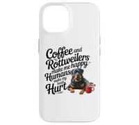 Funny Coffee and Rottweilers Make Me Happy Not Humans Carcasa para iPhone 14
