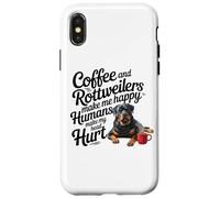 Funny Coffee and Rottweilers Make Me Happy Not Humans Carcasa para iPhone X/XS